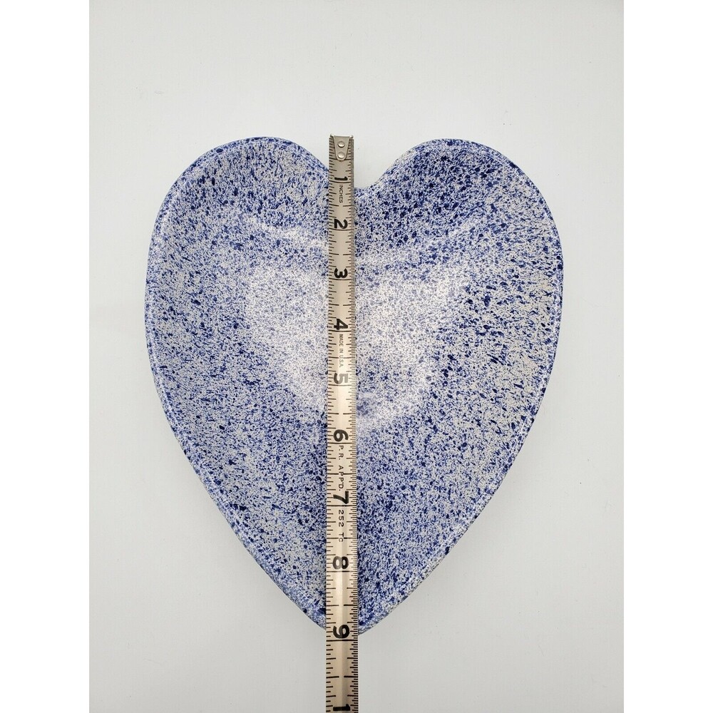 Heart Shaped Trinket Dish 956 GF Blue Speckled and Pink Speckled Portugul - Picture 4 of 12